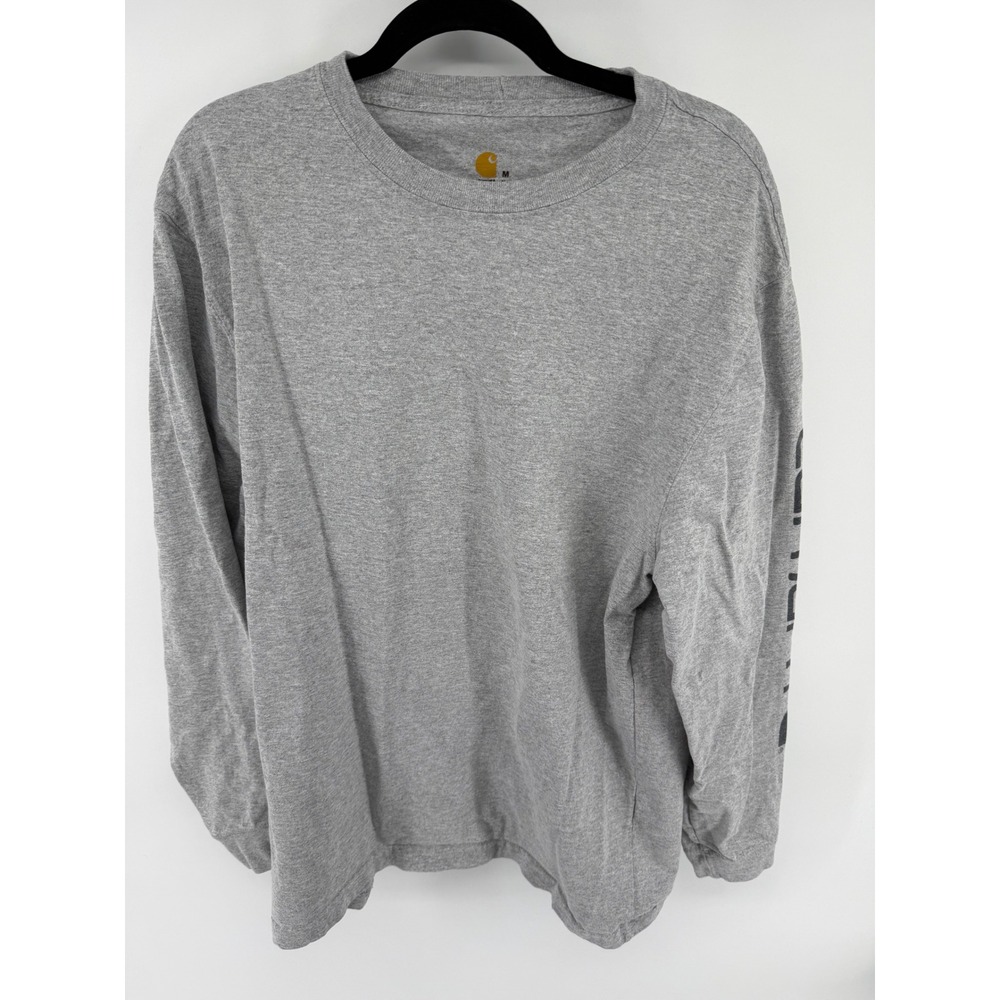 Carhartt Mens K231 Heather Gray Long Sleeve Logo Graphic T-Shirt Size M Original